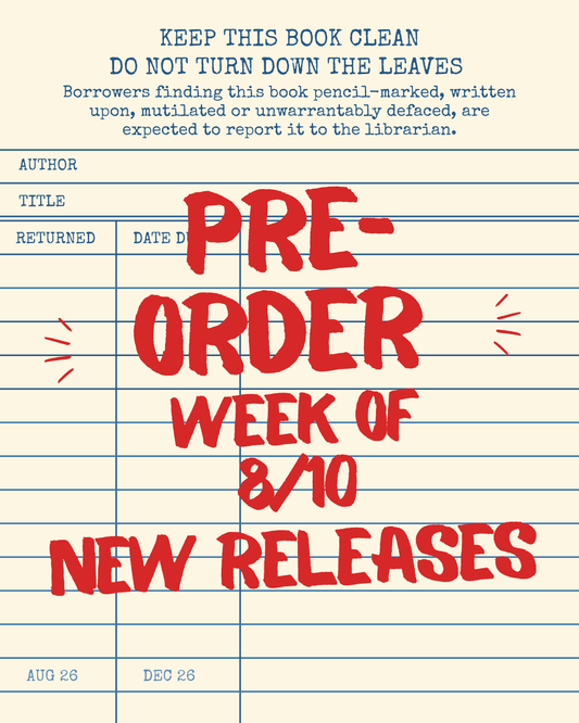 Pre-Order week of 8/10 NEW RELEASES